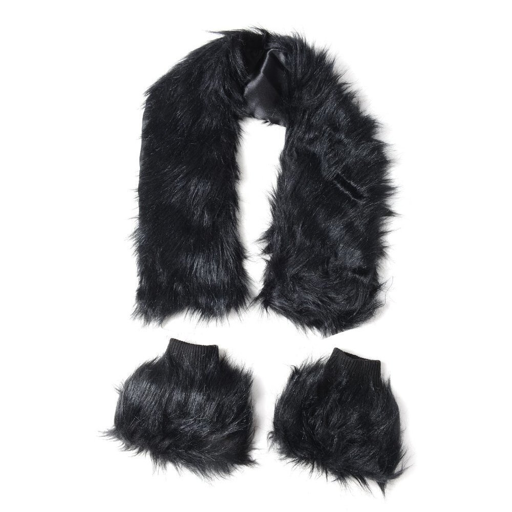 Faux Fur Collar Scarf and Boot Cuffs